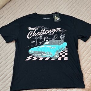 Dodge Challenger Kids Graphic Tee - Black with Turquoise & Pink